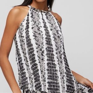 WHBM Pleated Chain Neck Top